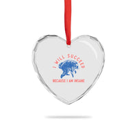 I Will Succeed Because I Am Insane Heart Crystal Glass Ornament Funny Jimothy Raccoon Meme
