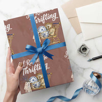 I Would Rather Be Thrifting Wrapping Paper Roll Funny Shopping Quote Vintage Hunter