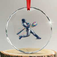 Ice Cream Baseball Player Dripping Game Day Crystal Glass Ornament