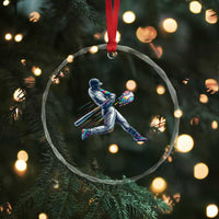 Ice Cream Baseball Player Dripping Game Day Crystal Glass Ornament
