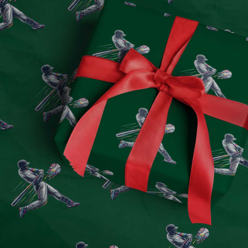 Ice Cream Baseball Player Dripping Game Day Wrapping Paper Roll