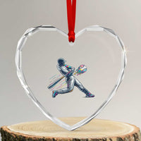 Ice Cream Baseball Player Dripping Game Day Heart Crystal Glass Ornament