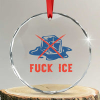 Ice Cube Anti ICE Immigration Human Rights Meme Crystal Glass Ornament