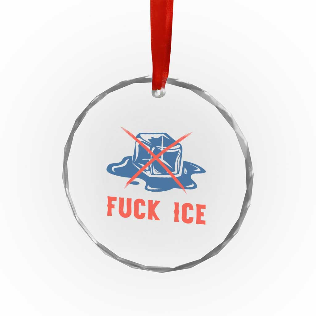 Ice Cube Anti ICE Immigration Human Rights Meme Crystal Glass Ornament