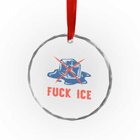 Ice Cube Anti ICE Immigration Human Rights Meme Crystal Glass Ornament