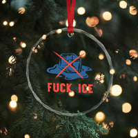Ice Cube Anti ICE Immigration Human Rights Meme Crystal Glass Ornament