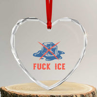 Ice Cube Anti ICE Immigration Human Rights Meme Heart Crystal Glass Ornament