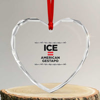 Ice Equals American Gestapo Heart Crystal Glass Ornament Barbed Wire Protest Political Resistance