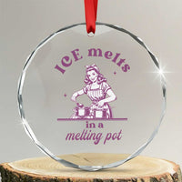 Ice Melts In A Melting Pot Crystal Glass Ornament Funny Cooking Woman Retro Feminist Political Statement