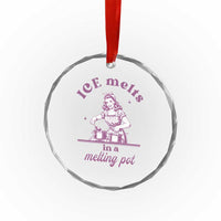Ice Melts In A Melting Pot Crystal Glass Ornament Funny Cooking Woman Retro Feminist Political Statement