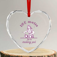 Ice Melts In A Melting Pot Heart Crystal Glass Ornament Funny Cooking Woman Retro Feminist Political Statement