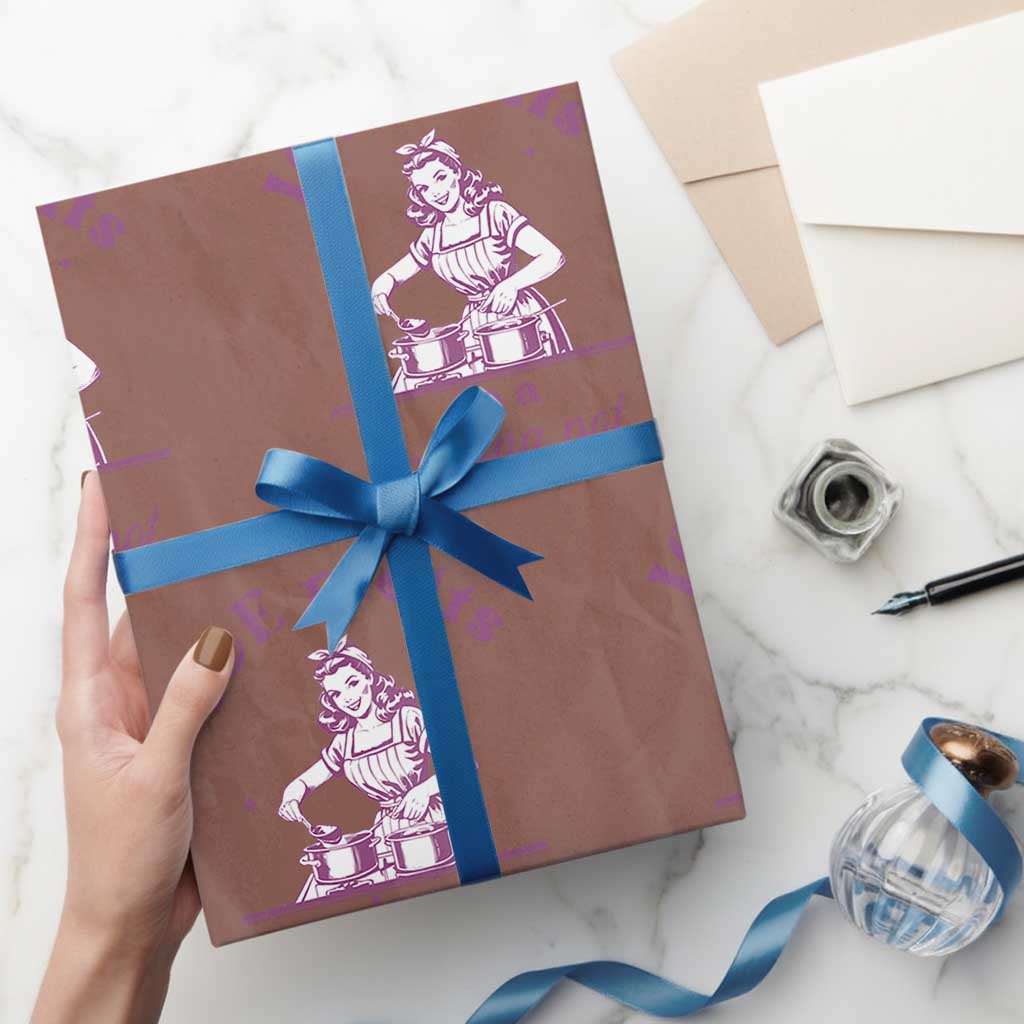 Ice Melts In A Melting Pot Wrapping Paper Roll Funny Cooking Woman Retro Feminist Political Statement