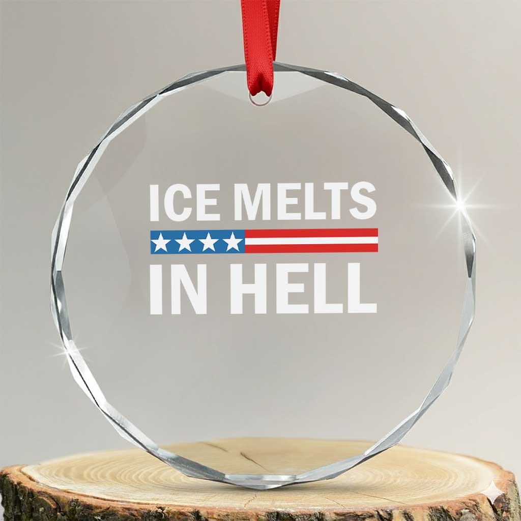 Ice Melts In Hell Crystal Glass Ornament Activist Statement Quote