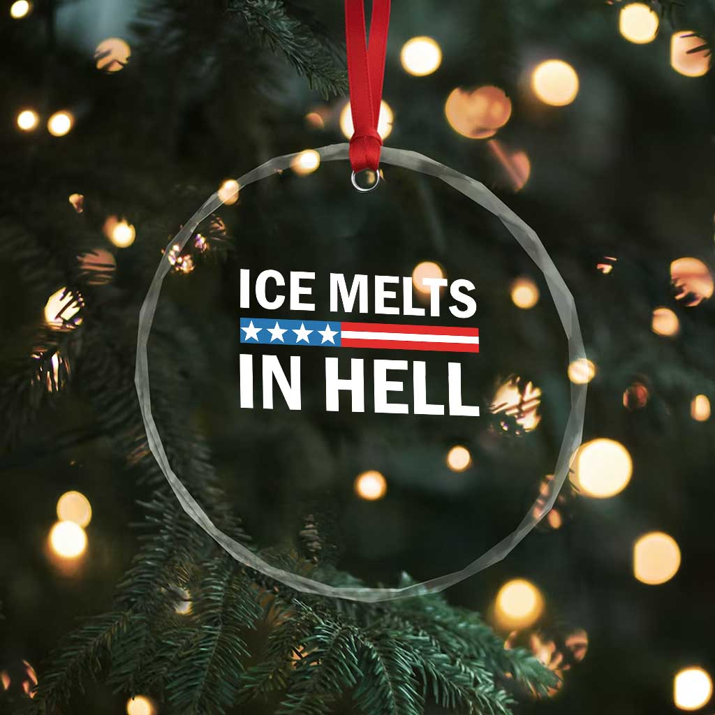 Ice Melts In Hell Crystal Glass Ornament Activist Statement Quote