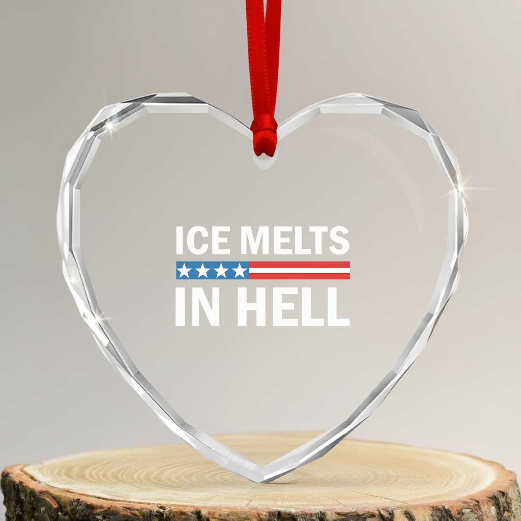 Ice Melts In Hell Heart Crystal Glass Ornament Activist Statement Quote