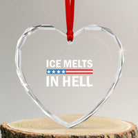 Ice Melts In Hell Heart Crystal Glass Ornament Activist Statement Quote