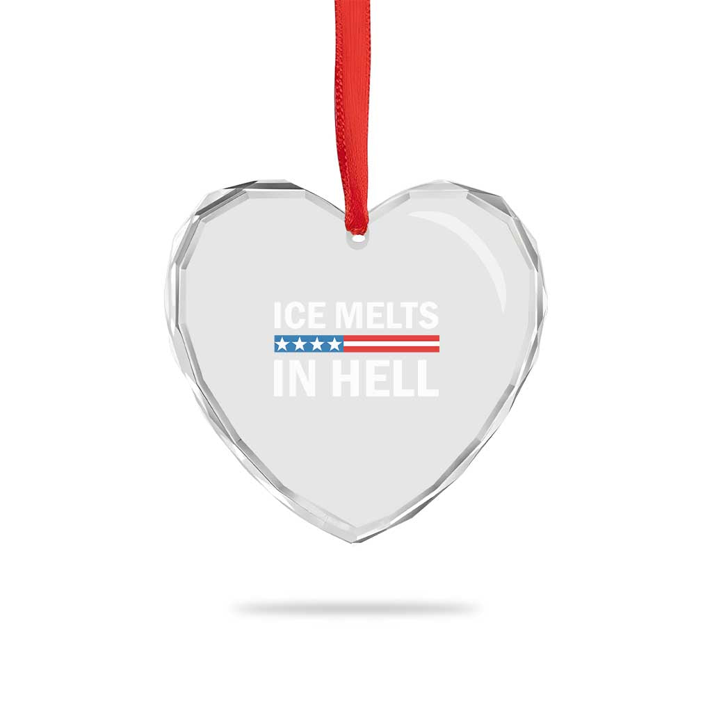 Ice Melts In Hell Heart Crystal Glass Ornament Activist Statement Quote