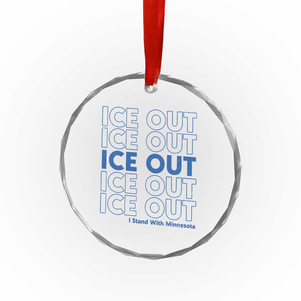 ICE Out Crystal Glass Ornament I Stand With Minnesota Minneapolis Anti ICE