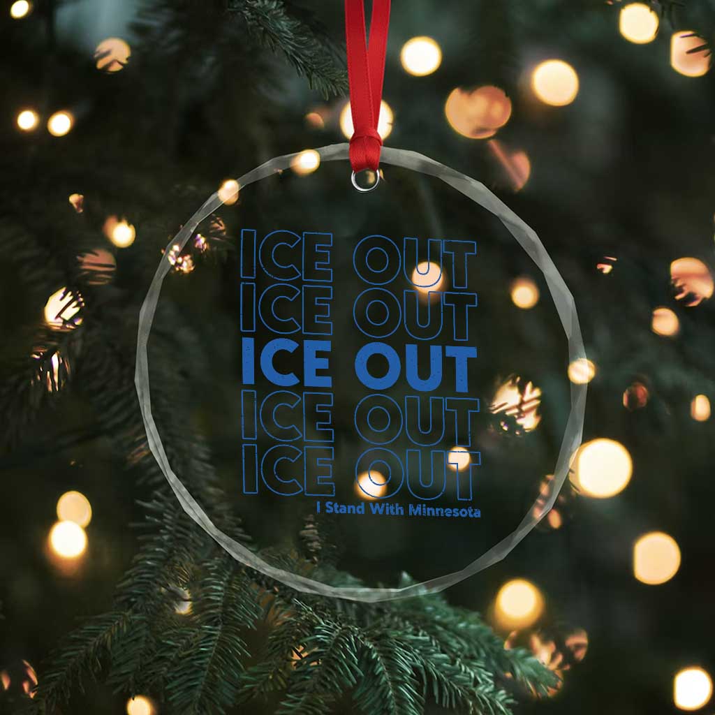 ICE Out Crystal Glass Ornament I Stand With Minnesota Minneapolis Anti ICE