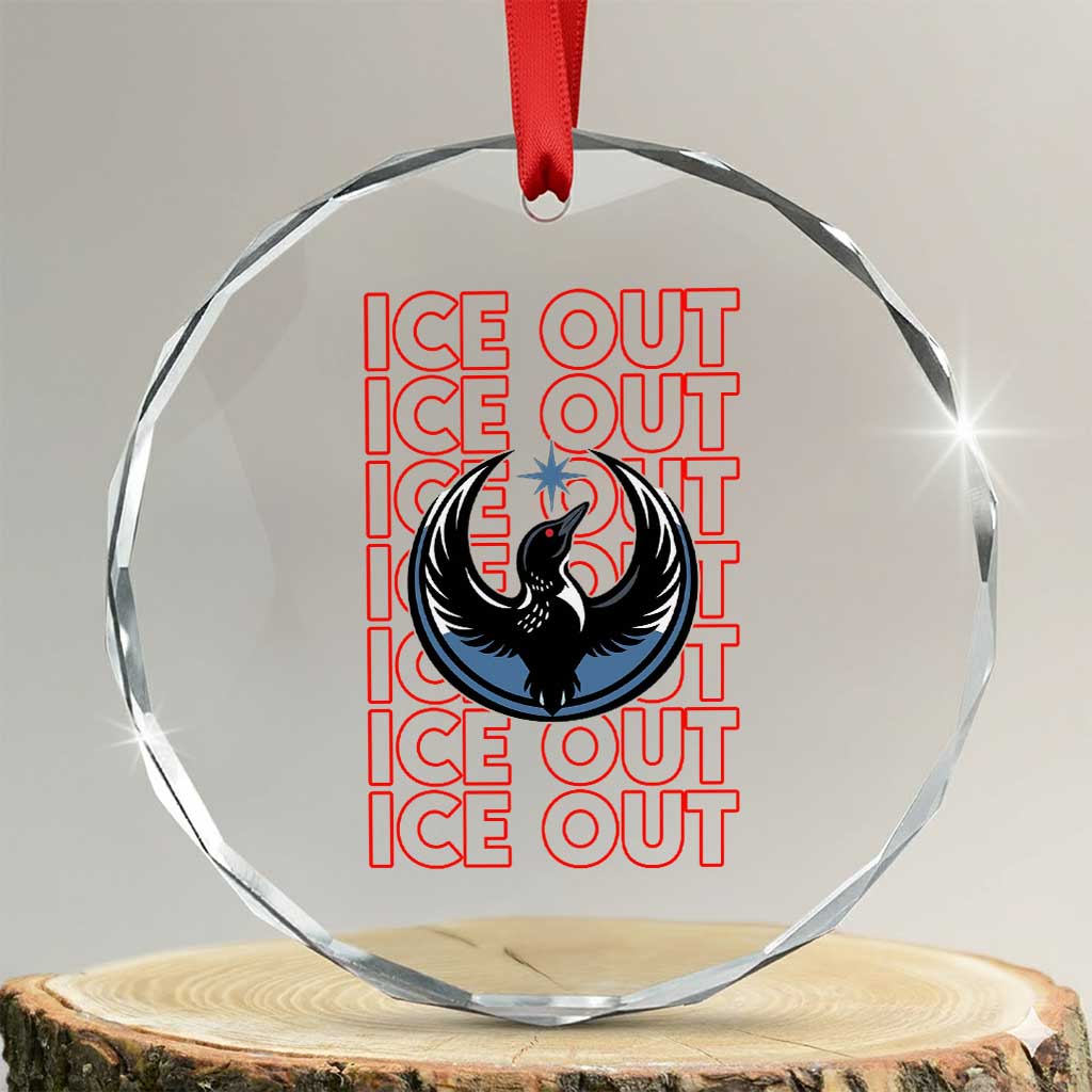 ICE Out Crystal Glass Ornament Minneapolis Resist Anti ICE Immigration Protest