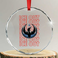 ICE Out Crystal Glass Ornament Minneapolis Resist Anti ICE Immigration Protest