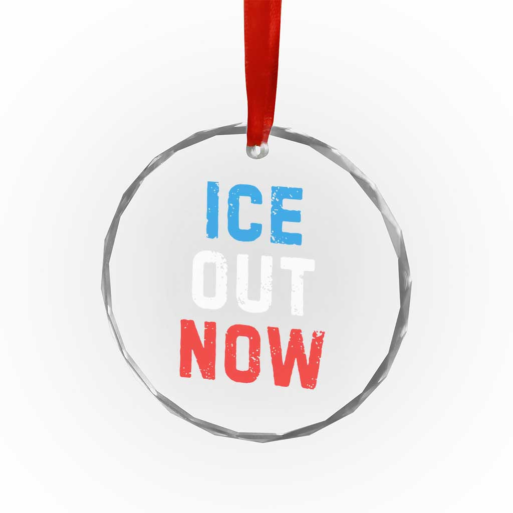 Ice Out Crystal Glass Ornament Minneapolis Resist ICE Immigration Rights Protest