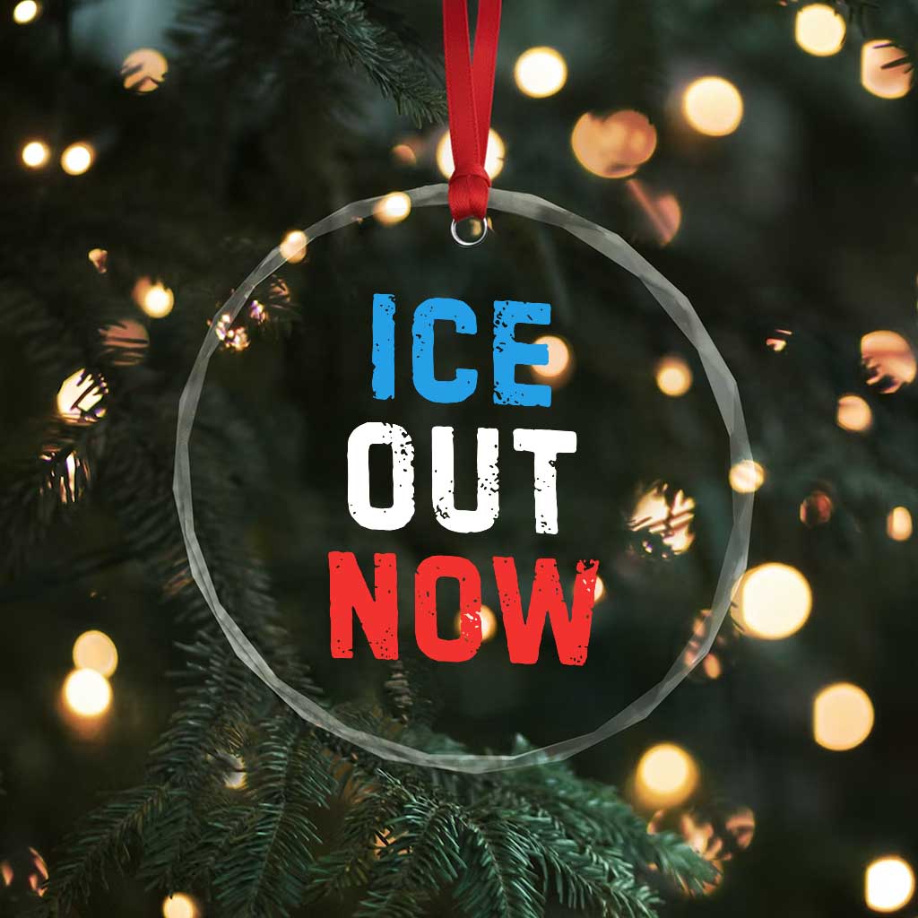 Ice Out Crystal Glass Ornament Minneapolis Resist ICE Immigration Rights Protest