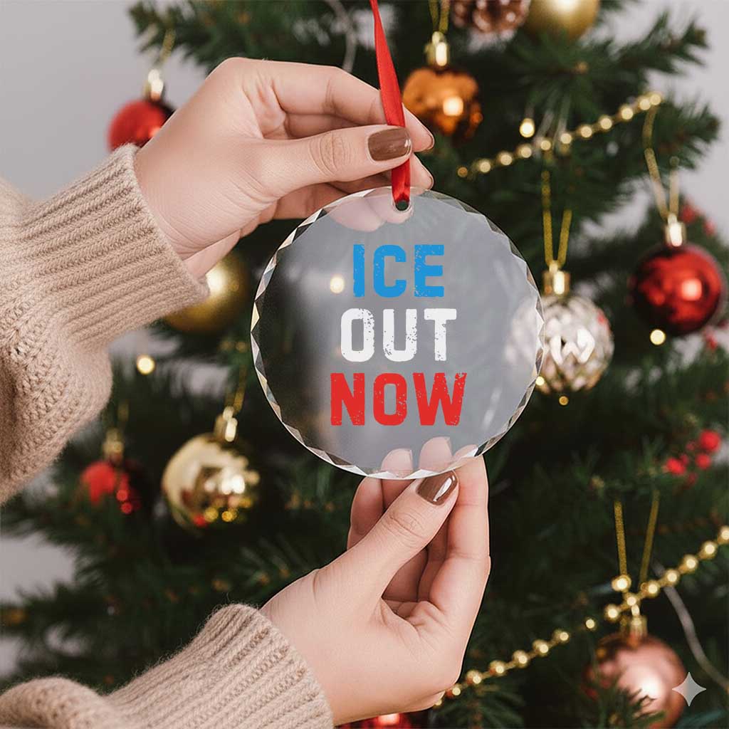 Ice Out Crystal Glass Ornament Minneapolis Resist ICE Immigration Rights Protest