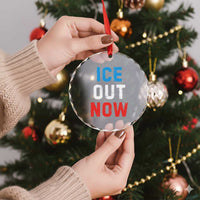 Ice Out Crystal Glass Ornament Minneapolis Resist ICE Immigration Rights Protest
