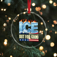 Ice Out For Good Patriotic Protest Crystal Glass Ornament Patriotic Burn Ice Justice Political Resistance