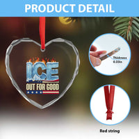 Ice Out For Good Patriotic Protest Heart Crystal Glass Ornament Patriotic Burn Ice Justice Political Resistance