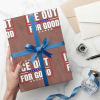 Ice Out For Good Patriotic Protest Wrapping Paper Roll Justice Resistance Red White and Blue