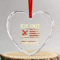Ice Out For Good We The People Heart Crystal Glass Ornament Justice and Freedom Political Resistance American Flag