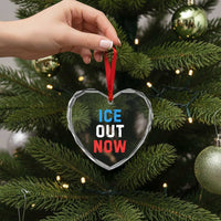 Ice Out Heart Crystal Glass Ornament Minneapolis Resist ICE Immigration Rights Protest