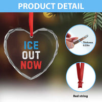 Ice Out Heart Crystal Glass Ornament Minneapolis Resist ICE Immigration Rights Protest
