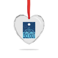 Ice Out Minnesota Loon Heart Crystal Glass Ornament MN State Protest
