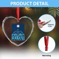 Ice Out Minnesota Loon Heart Crystal Glass Ornament MN State Protest