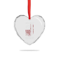 Ice Out No Human Is Illegal Heart Crystal Glass Ornament Vintage Old 1776 US Flag