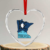 Ice Out Of Minneapolis Heart Crystal Glass Ornament Minnesota Community Support Gift