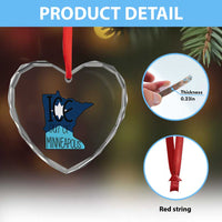 Ice Out Of Minneapolis Heart Crystal Glass Ornament Minnesota Community Support Gift