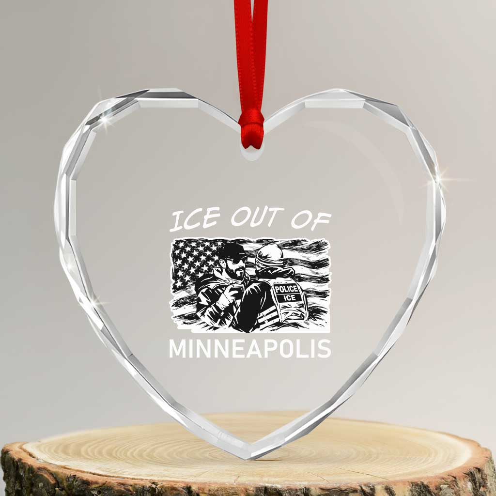 Ice Out Of Minneapolis Heart Crystal Glass Ornament Minnesota Protest Support Gift