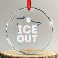 Ice Out Of Minnesota Crystal Glass Ornament MN Map Immigration Protest Community Resistance