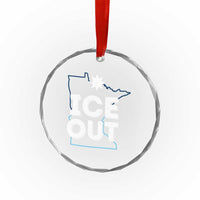 Ice Out Of Minnesota Crystal Glass Ornament MN Map Immigration Protest Community Resistance