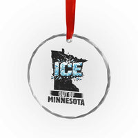 Ice Out of Minnesota Crystal Glass Ornament MN State Map Abolish Ice Protest