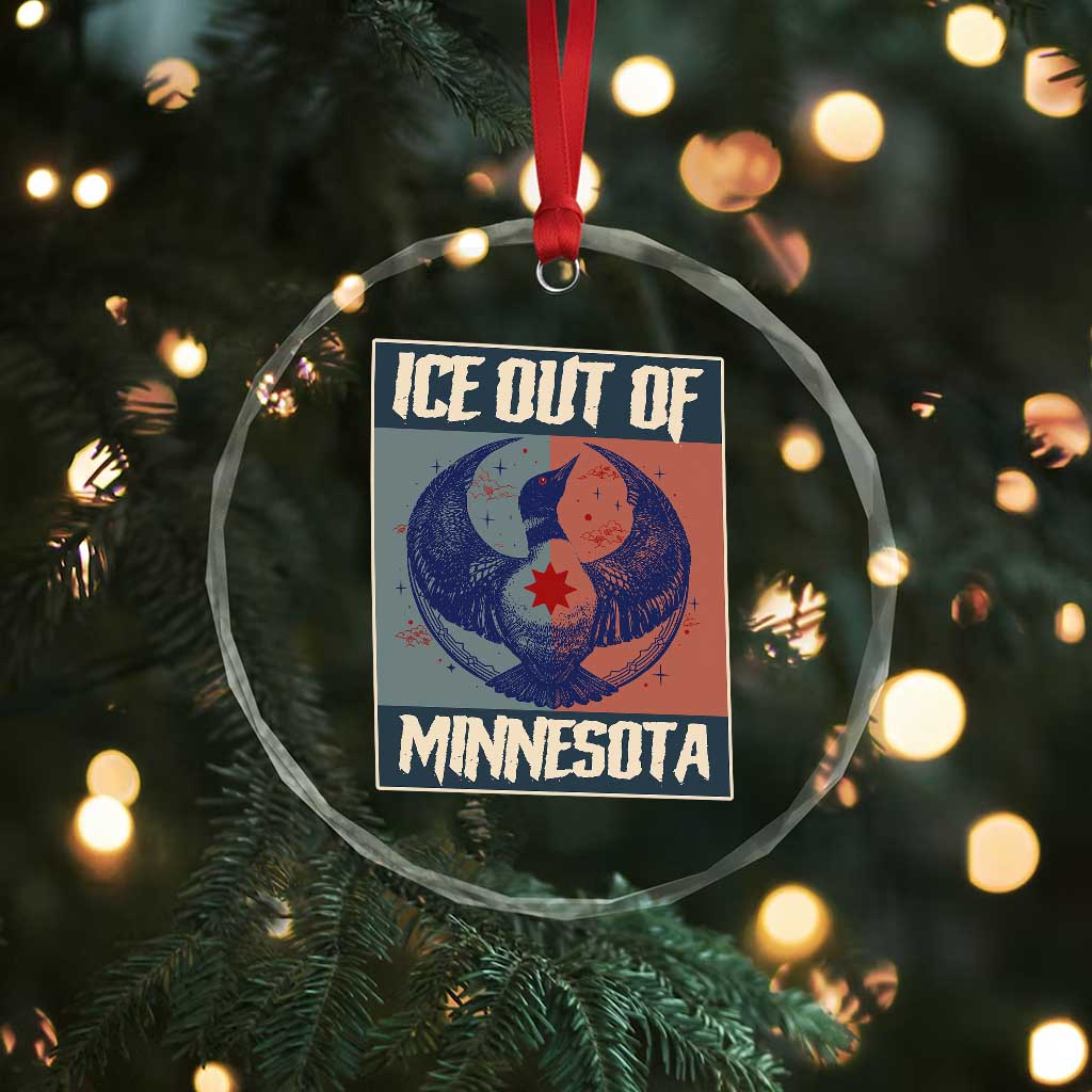 Ice Out Of Minnesota Crystal Glass Ornament Social Justice Solidarity