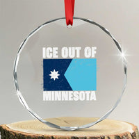 Ice Out Of Minnesota Crystal Glass Ornament State Flag Minneapolis Justice and Resistance