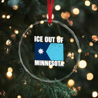 Ice Out Of Minnesota Crystal Glass Ornament State Flag Minneapolis Justice and Resistance