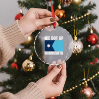 Ice Out Of Minnesota Crystal Glass Ornament State Flag Minneapolis Justice and Resistance