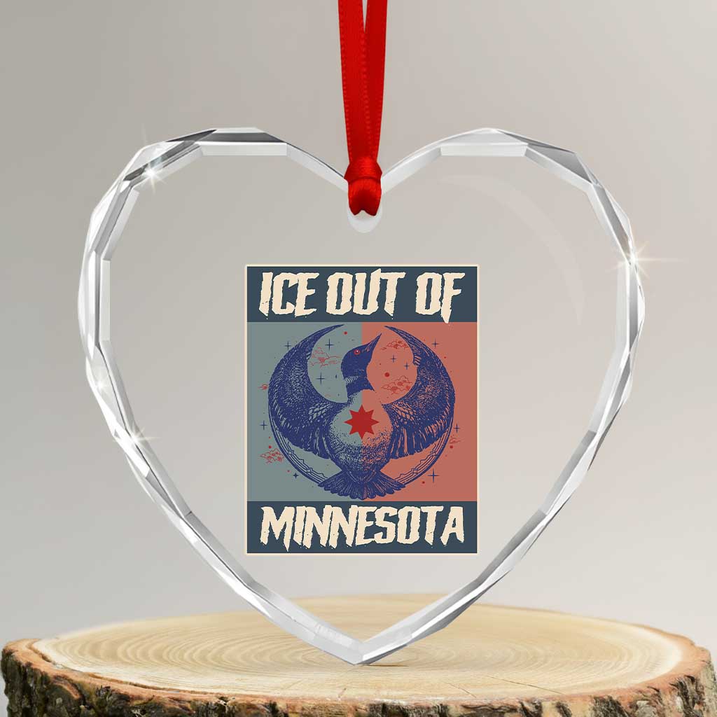 Ice Out Of Minnesota Heart Crystal Glass Ornament Social Justice Solidarity