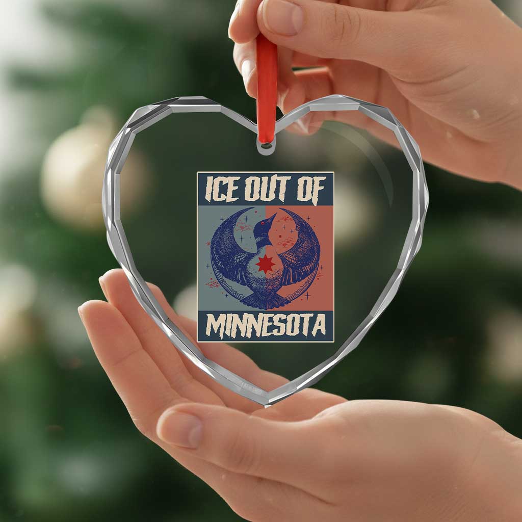Ice Out Of Minnesota Heart Crystal Glass Ornament Social Justice Solidarity